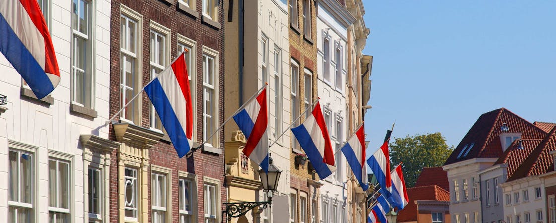 Nederlandse vlaggen tijdens Koningsdag