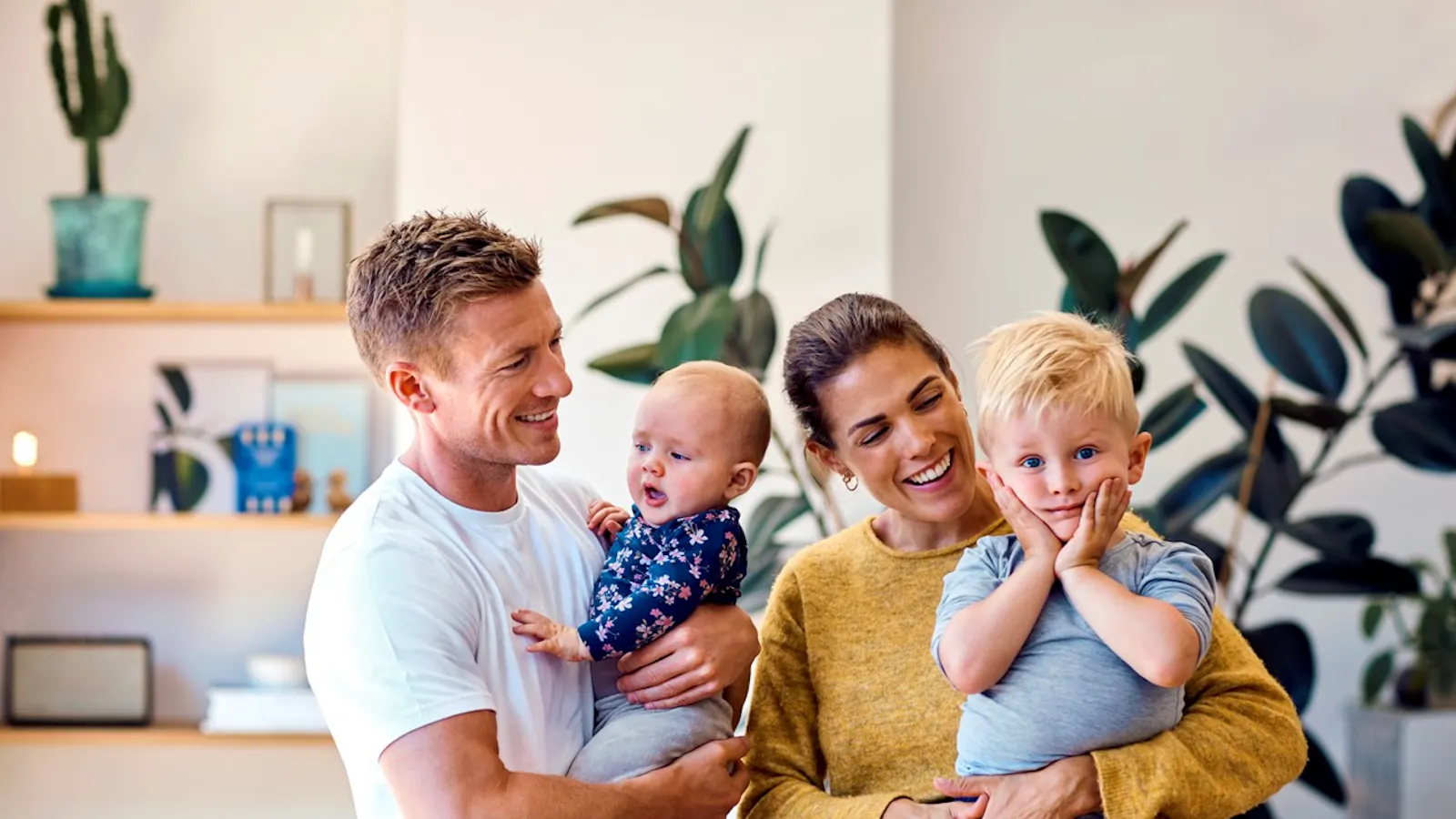 Man en vrouw met kinderen