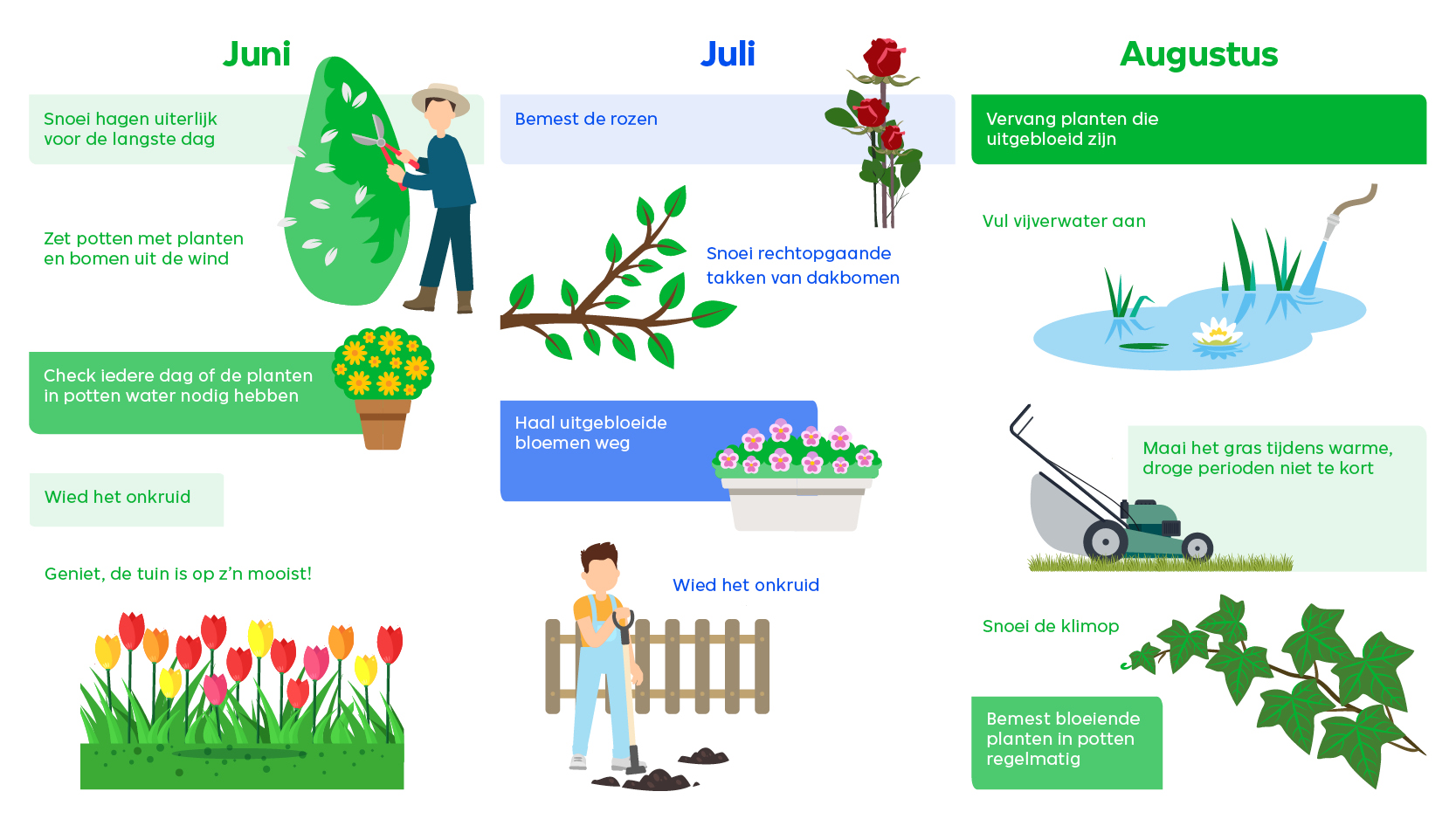 zomerkalender tuinonderhoud