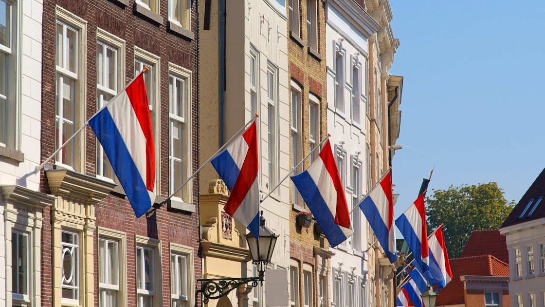 Nederlandse vlaggen tijdens Koningsdag