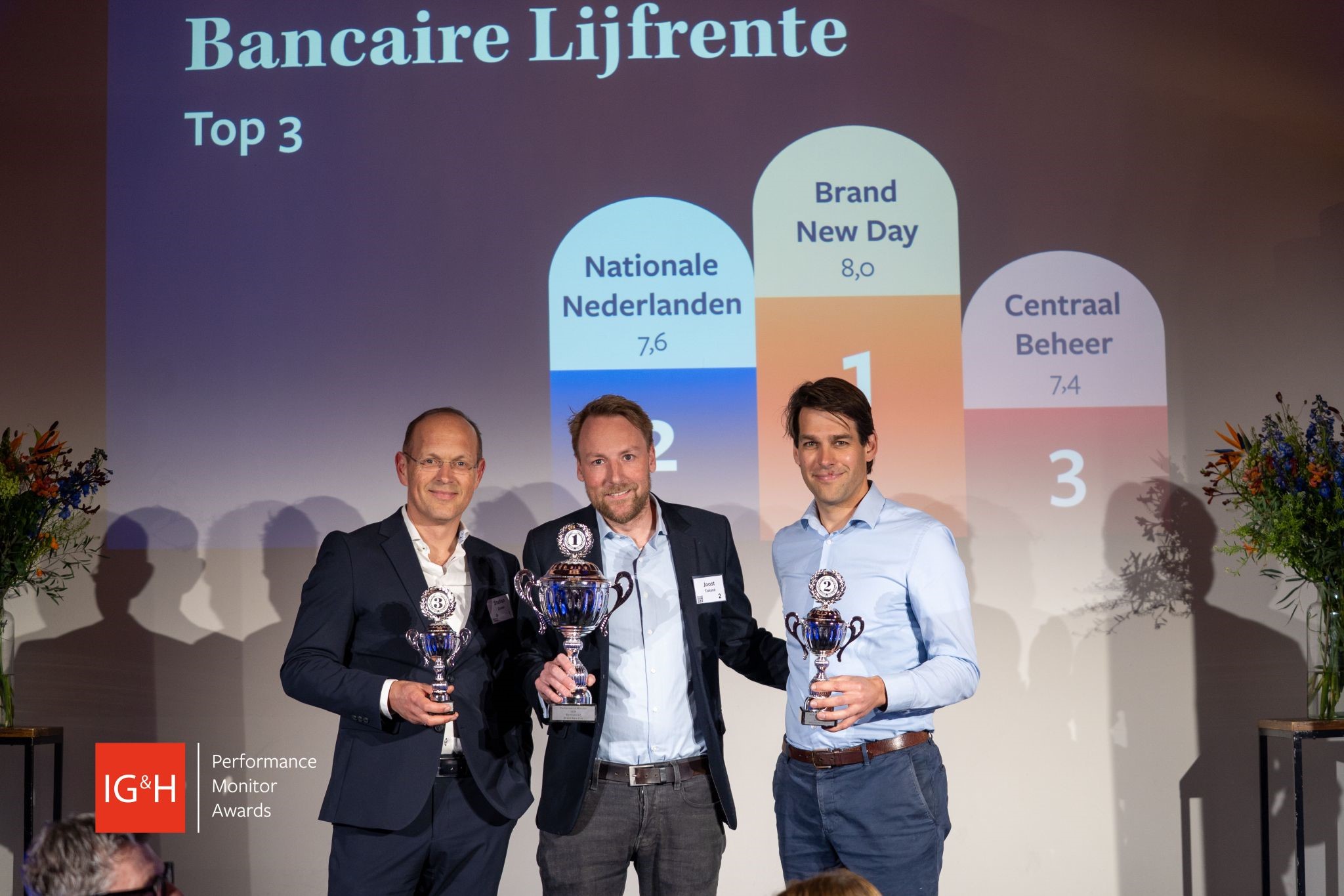 Stefan Duran nam de prijs namens Centraal Beheer in ontvangst.